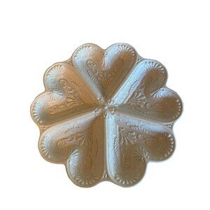 Large Ivory Ceramic Sweet Heart Multi Heart Serving Dish Candy Cheese